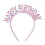 Coronita Decorativa pentru Petreceri, Vivimall, Tema Aniversare, Model Happy Birthday, Marime Universala, Rose - vivimall.ro