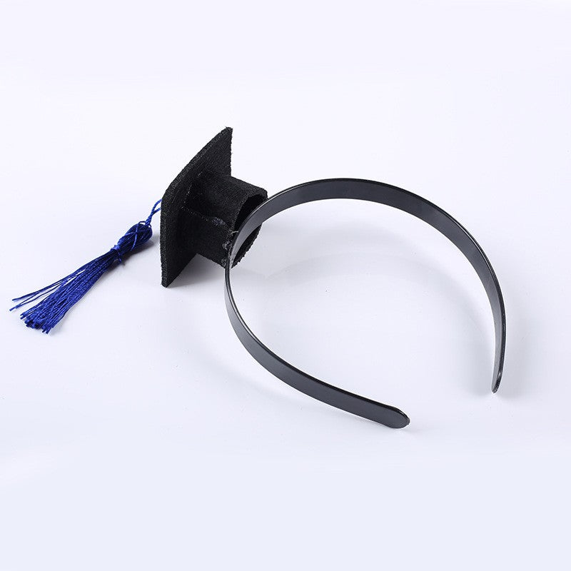 Coronita pentru Absolvent, Vivimall, Bentita cu Toca, Marime Universala, Tematica Absolvire, Negru-Albastru - vivimall.ro