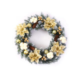 Coronita pentru Craciun Vivimall, 50 cm, din brad artificial, decorata cu conuri, globulete, flori, Multicolor - vivimall.ro