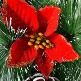 Karácsonyi koszorú, átmérője 32 cm, műfenyőből, tobozokkal és áfonyával díszítve, 3 piros masnival. /Fehér