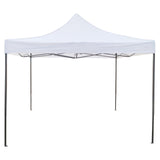 Cort pavilion pliabil Flippy 3x3m, cadru metal ranforsat, acoperiș Polyester Oxford alb, vedere frontală completă