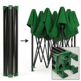 Cort Pavilion 3x3m, Flippy, Cadru Metal Pliabil Ranforsat, Acoperis 420D 280gram/mg PVC Polyester Oxford pentru Curte, Gradina, Evenimente, Verde - vivimall.ro