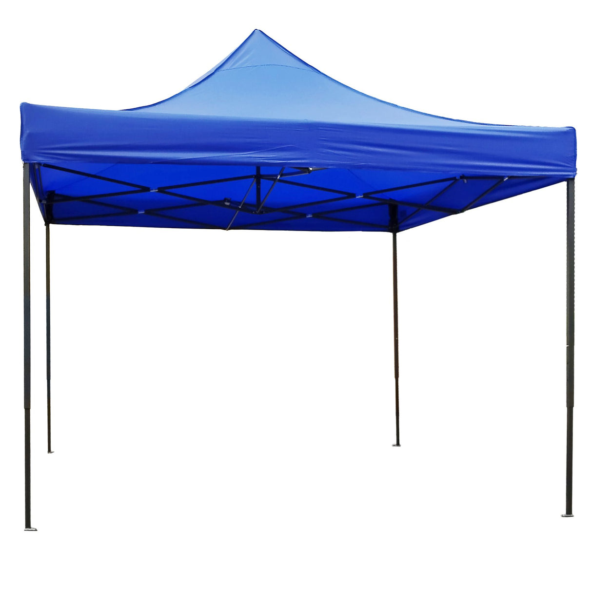 Pavilion pliabil Flippy 3x3m montat în grădină, suprafață utilă 9m², protecție UV și ploaie, culoare albastru