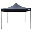 Cort pavilion pliabil Flippy 3x3m negru, cadru metal ranforsat, vedere frontală desfășurat