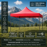 Detaliu acoperiș pavilion Flippy 420D poliester Oxford 185 g/m², protecție UV și anti-ploaie