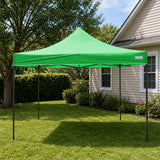 Cort pavilion Flippy 3x3m deschis în grădină, protecție UV și ploaie, acoperiș poliester Oxford verde deschis