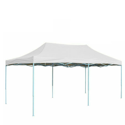 Cort Pavilion 3x6m Alb Pliabil Cadru Metal pentru Curte, Gradina, Evenimente - vivimall.ro