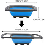 Cos De Scurgere Retractabil Pentru Chiuveta, Cu Filtru, Pentru Fructe Si Legume, De Uz Casnic, 39X12 Cm, Design Extensibil Pana La 61 Cm, Cu Manere De Prindere - vivimall.ro
