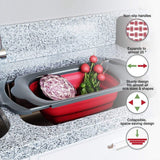 Cos De Scurgere Retractabil Pentru Chiuveta, Cu Filtru, Pentru Fructe Si Legume, De Uz Casnic, 39X12 Cm, Design Extensibil Pana La 61 Cm, Cu Manere De Prindere - vivimall.ro