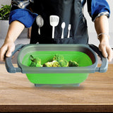 Cos De Scurgere Retractabil Pentru Chiuveta, Cu Filtru, Pentru Fructe Si Legume, De Uz Casnic, 39X12 Cm, Design Extensibil Pana La 61 Cm, Cu Manere De Prindere - vivimall.ro