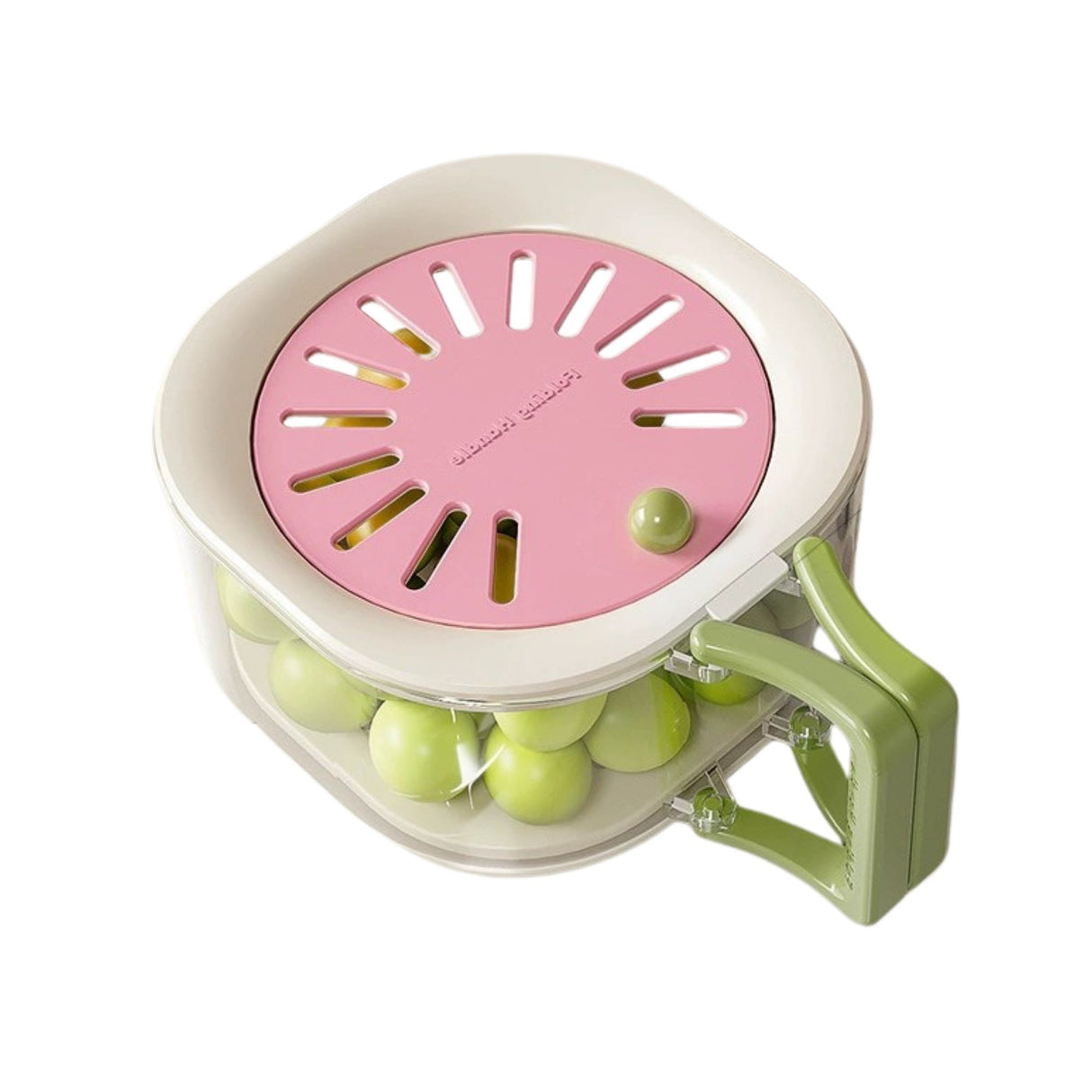 Cos de Scurgere pentru Fructe 2 in 1, Flippy, din Plastic durabil, Filtru Telescopic, Scurgator de Fructe si Legume, pentru uz Casnic, 15 x 15 x 8.5 cm, Roz/Bej - vivimall.ro