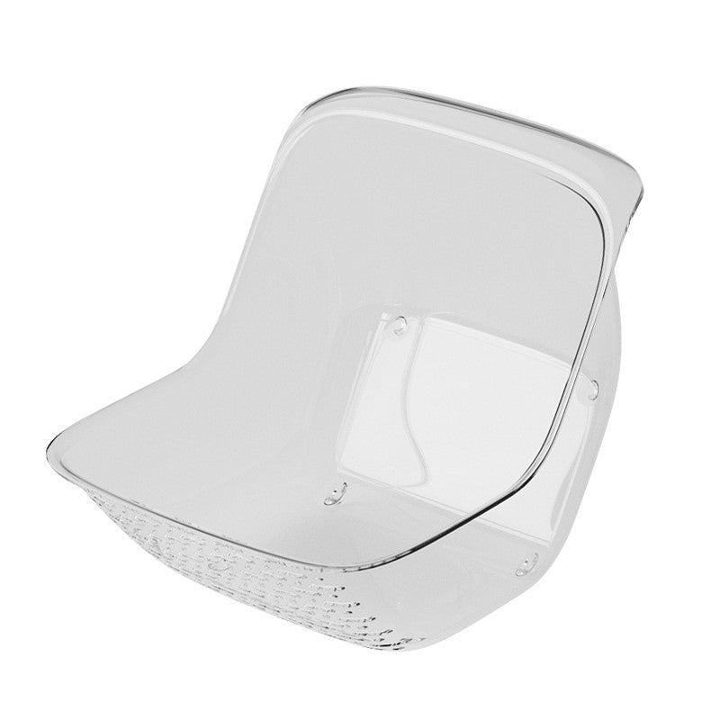 Cos de Spalat Legume/Fructe, Vivimall, cu Scurgere Apa, din PET, 15.5 x 18.6 x 16.2 cm, Transparent - vivimall.ro