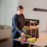 Cos Multifunctional pentru Rufe, Cos Depozitare, Vivimall, Gri Inchis, 50x34x32, Geanta Durabila pentru Lemne si Accesorii - vivimall.ro