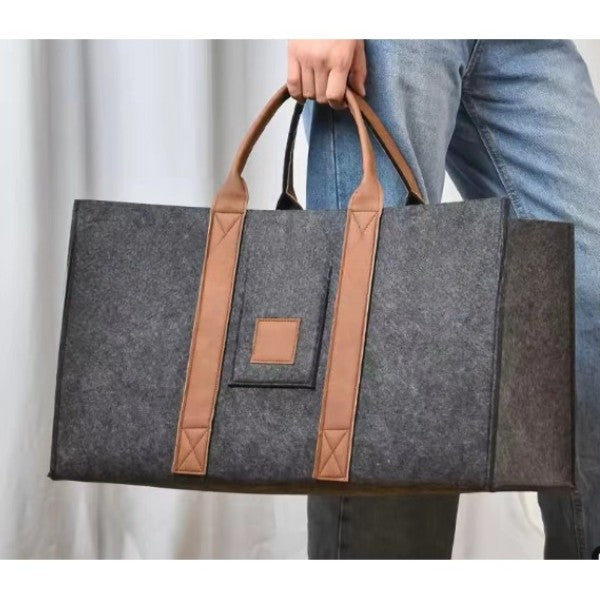 Cos Multifunctional pentru Rufe, Cos Depozitare, Vivimall, Gri Inchis, 50x34x32, Geanta Durabila pentru Lemne si Accesorii - vivimall.ro