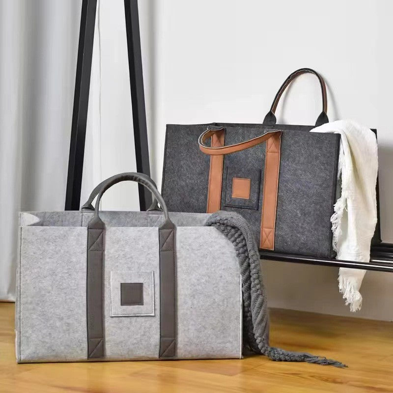 Cos Multifunctional pentru Rufe Murdare, Cos Depozitare, Vivimall, Gri, 50x34x32, Geanta Durabila pentru Lemne si Accesorii - vivimall.ro