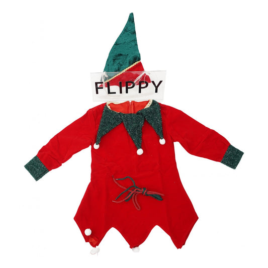 Costum Craciun, Vivimall, Spiridus, rosu, 7 - 9 ani, catifea - vivimall.ro