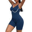 Costum de Fitness/Yoga, Vivimall, One Piece, pentru Femei, Material Elastic, Spandex, Albastru, Marime M - vivimall.ro