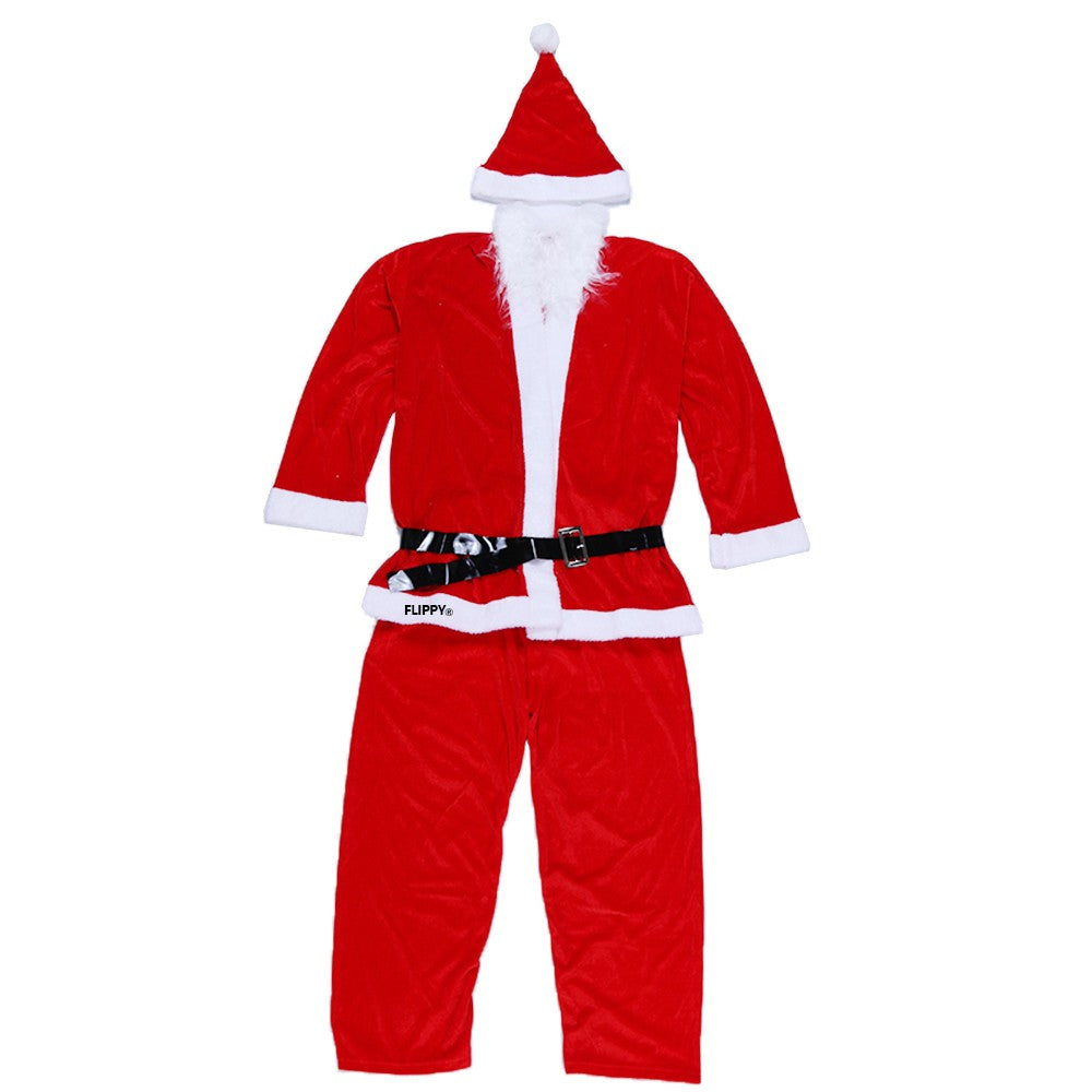 Costum Mos Craciun Flippy® Barbat, Adult, 5 piese, Catifea - vivimall.ro