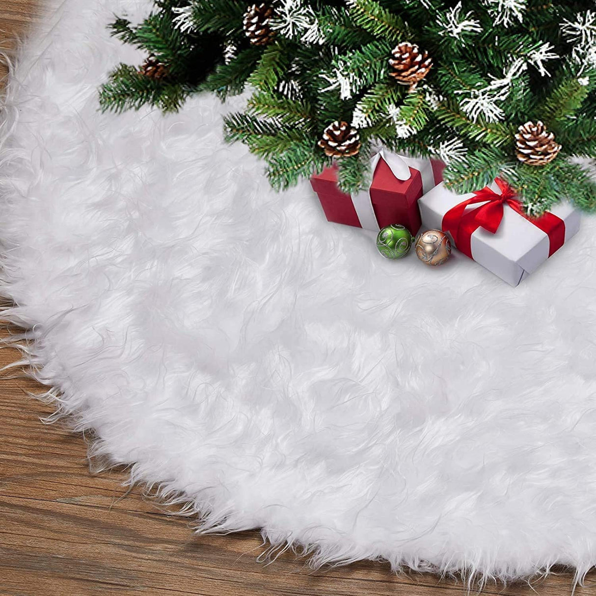 Fehér Haipai Karácsonyfa Szőnyeg, Átmérő 150 Cm, Szőrvastagság 2,5-3 Cm