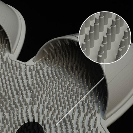 Covoras de Baie, Flippy, pentru Masaj/Spalat Picioare, din TPE, Antiderapant, 45 x 45 cm, Model Iepuras, Gri