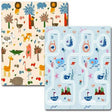 Covoraș de joacă termic pentru copii, spumă XPE, 200x180 cm, față cu modelul Lumea Animalelor, multicolor