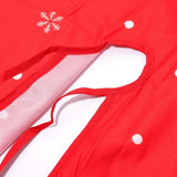 Covoras pentru Bradul de Craciun, Vivimall, din Tesatura Pufoasa, cu Fundite de Prindere, Model Brazi, Rosu/Alb, Diametru 90 cm - vivimall.ro