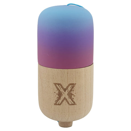 Kendama Pill X Originala, Flippy, Profesionala Model Rubber Grip Pilula, din Lemn, Varsta 9+, Ata 62/65 cm, 11 x 5 x 5 cm, Gradient Albastru deschis/Rosu - vivimall.ro