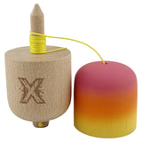 Kendama Pill X Originala, Flippy, Profesionala Model Rubber Grip Pilula, din Lemn, Varsta 9+, Ata 62/65 cm, 11 x 5 x 5 cm, Gradient Roz/Portocaliu/Galben - vivimall.ro