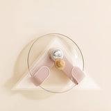 Suport de Bucatarie, Flippy, Rotativ, din Plastic, Aplicare prin Lipire, 5 x 5 x 18.5 cm, Roz