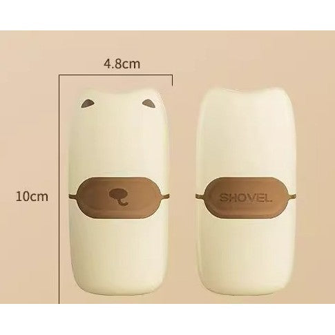 Detaliu mâner ergonomic anti-alunecare al racletei mini din ABS maro, vedere laterală
