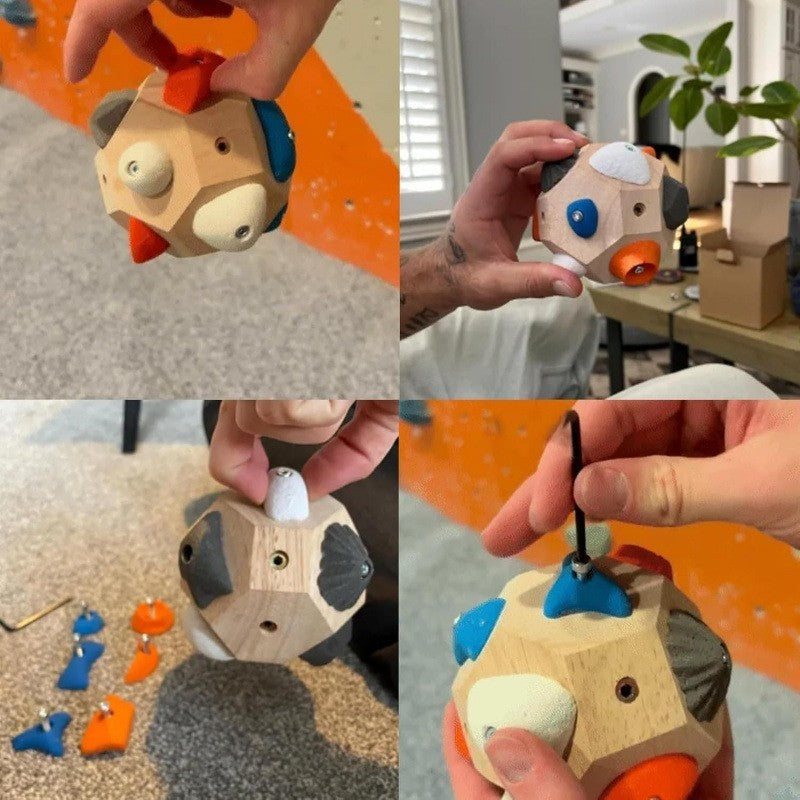 Antrenament forță degete acasă cu fingerboard din lemn, greutate 500g, utilizare bouldering