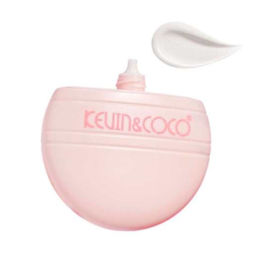 Cremă primer Kevin&Coco SPF 50 în ambalaj alb, vedere frontală, protecție solară și hidratare