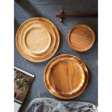 Farfurie din Lemn, Vivimall, Rotunda, pentru Alimente sau Decor, 25 x 1.5 cm, Natur - vivimall.ro