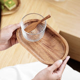 Tava din Lemn, Vivimall, Ovala, pentru Alimente sau Decor, 25 x 15 x 1.5 cm, Natur - vivimall.ro