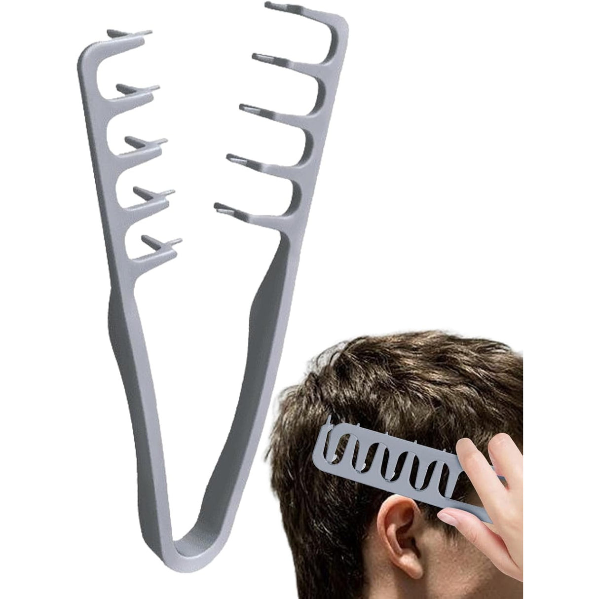 Pieptan de Volum, Vivimall, din ABS, pentru Femei/Barbati, 19 x 9 cm, Gri - vivimall.ro