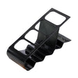 Organizator de birou din plastic negru cu 4 compartimente pentru telecomenzi și telefoane, vedere frontală