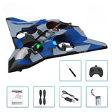 Jucarie Aeronava de Lupta, Vivimall, Rezistent, Incarcare USB, cu Telecomanda, Model Albastru Army - vivimall.ro