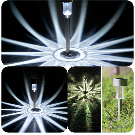 Lampa Solara Led De Exterior Pentru Gradina, Dispersor Normal, 0.06W, Inox, 29 Cm - vivimall.ro