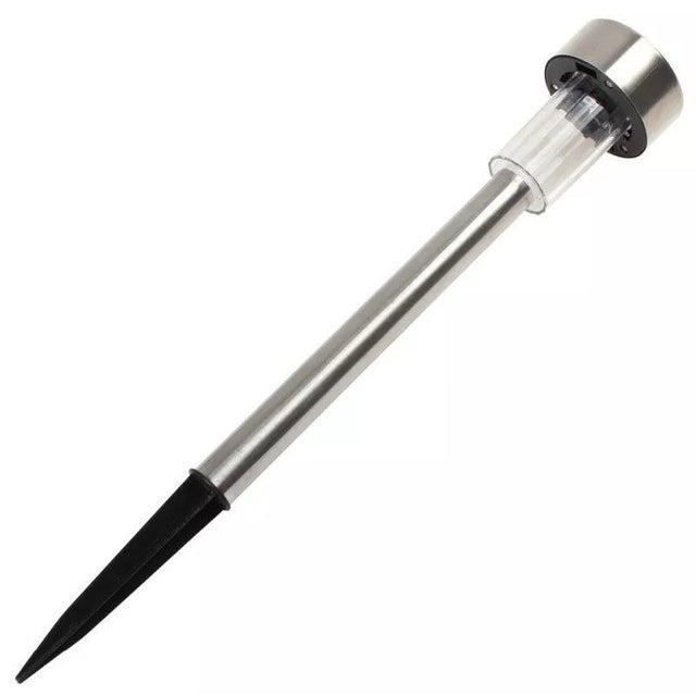 Lampa solara LED de exterior pentru gradina Vivimall, dispersor normal, 0.06W, Inox, 29 cm - vivimall.ro