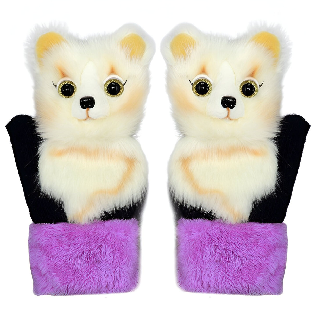 Manusi de Plus pentru Copii, Vivimall, de Iarna, Groase, Moi, Calduroase, Model Animat Vulpe Alba - vivimall.ro