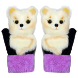 Manusi de Plus pentru Copii, Vivimall, de Iarna, Groase, Moi, Calduroase, Model Animat Vulpe Alba - vivimall.ro