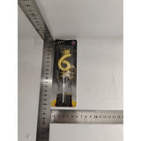 Lumanare pentru Tort Cifra 6, Model Coroana, Gold, Vivimall, Party - vivimall.ro