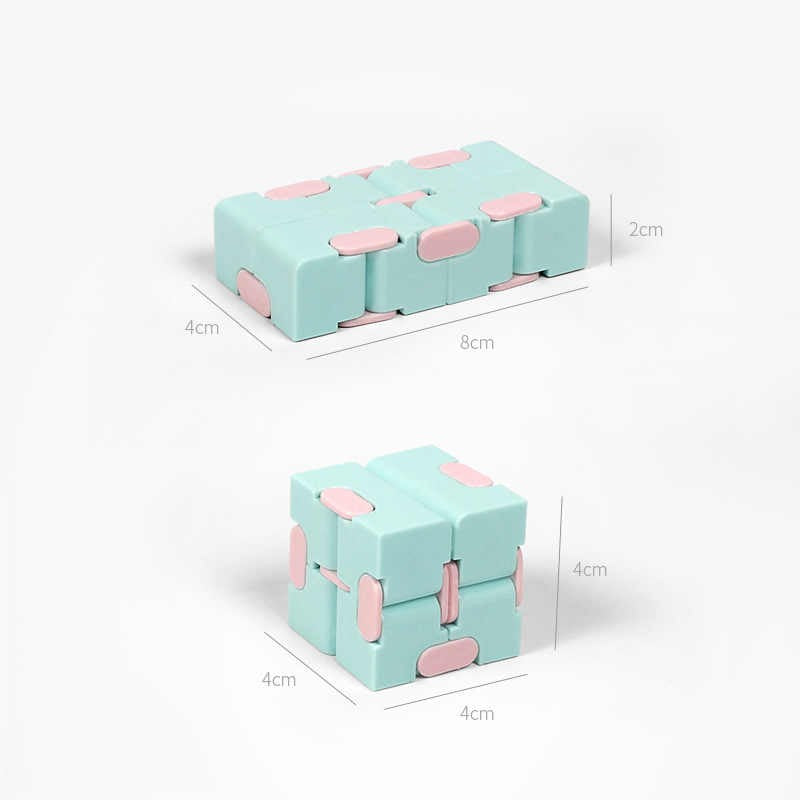 Cub Antistres, Fidget Toy, Infinity Magic Cube, Albastru/Roz, 4X4X4 Cm - vivimall.ro