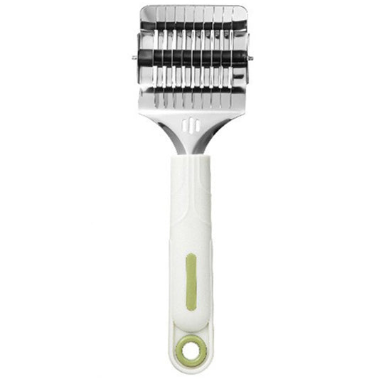 Dispozitiv de taiat Taietei, Vivimall, din Plastic cu Inox Razatoare, Curatator de Legume-Fructe, Maner Anti Alunecare, 22 x 6.5 cm Alb - vivimall.ro