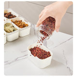 Cutie Alimentara Multifunctionala, Vivimall, pentru Condimente, Gustari,  Inchidere Etans, cu Capac si Maner, 4 Compartimente, 25 x 8 x 18 cm, Alb - vivimall.ro