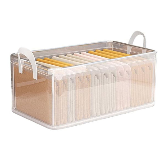 Cutie container de depozitare din PVC, Vivimall, de stocare, Dimensiuni multiple, Accesoriu robust pentru organizarea de uz casnic, volum 26L, 47 x 28 x 20 cm, Transparenta - vivimall.ro