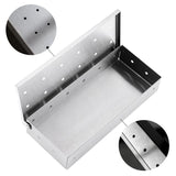 Cutie de afumator pentru gratar Vivimall, Inox, 9.6x4.4x22.2 cm, Argintiu - vivimall.ro