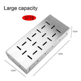 Cutie de afumator pentru gratar Vivimall, Inox, 9.6x4.4x22.2 cm, Argintiu - vivimall.ro