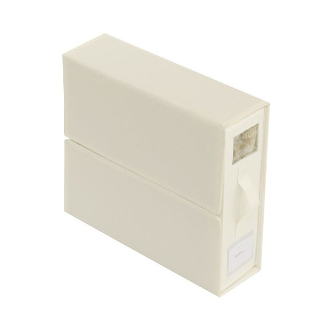 Cutie Depozitare Lenjerii de Pat, Vivimall, Pliabila, Capacitate 18l, 38x33x12 cm, din Panza Oxford cu PP Incorporat, Fereastra Vizibila, Alb Ivoir - vivimall.ro