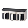 Cutie de Depozitare a Condimentelor, Vivimall, de Uz Casnic, Montare pe Perete, 3 Compartimente, 25.8 x 13.6 x 10.5cm, Alb-Negru - vivimall.ro